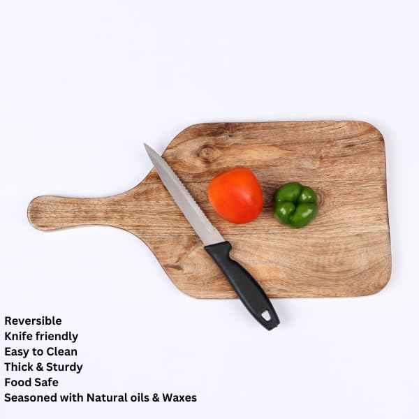 Wooden Chopping Board/Cutting/Serving Platter for Kitchen Vegetables, Fruits & Cheese | Natural Acacia Wood