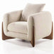 Temporary demo image: off-white boucle chair on a white background. Generic image; selected colour and seating may differ.
