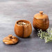 Hand vintage 2 containers wooden Jars with Lid for kitchen storage jar containers jars organizer