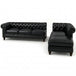 Antique Wood Hub 5-seater Chesterfield L-shaped sofa design and upholstery detail