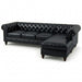 Antique Wood Hub 5-seater Chesterfield L-shaped sofa design and upholstery detail