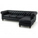 Antique Wood Hub 5-seater Chesterfield L-shaped sofa design and upholstery detail