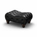 Antique Wood Hub Chesterfield 3+1 leatherette sofa set with ottoman – additional gallery image 5