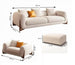 Antique Wood Hub Chesterfield sofa – Rust Brown and Taupe detail view 1