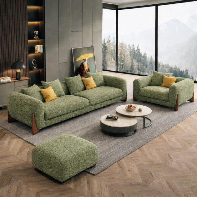 3+1+Ottoman, Olive Green