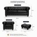 Antique Wood Hub Chesterfield 3+1 leatherette sofa set with ottoman – additional gallery image 1