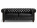 Antique Wood Hub Chesterfield 3+1 leatherette sofa set with ottoman – additional gallery image 3