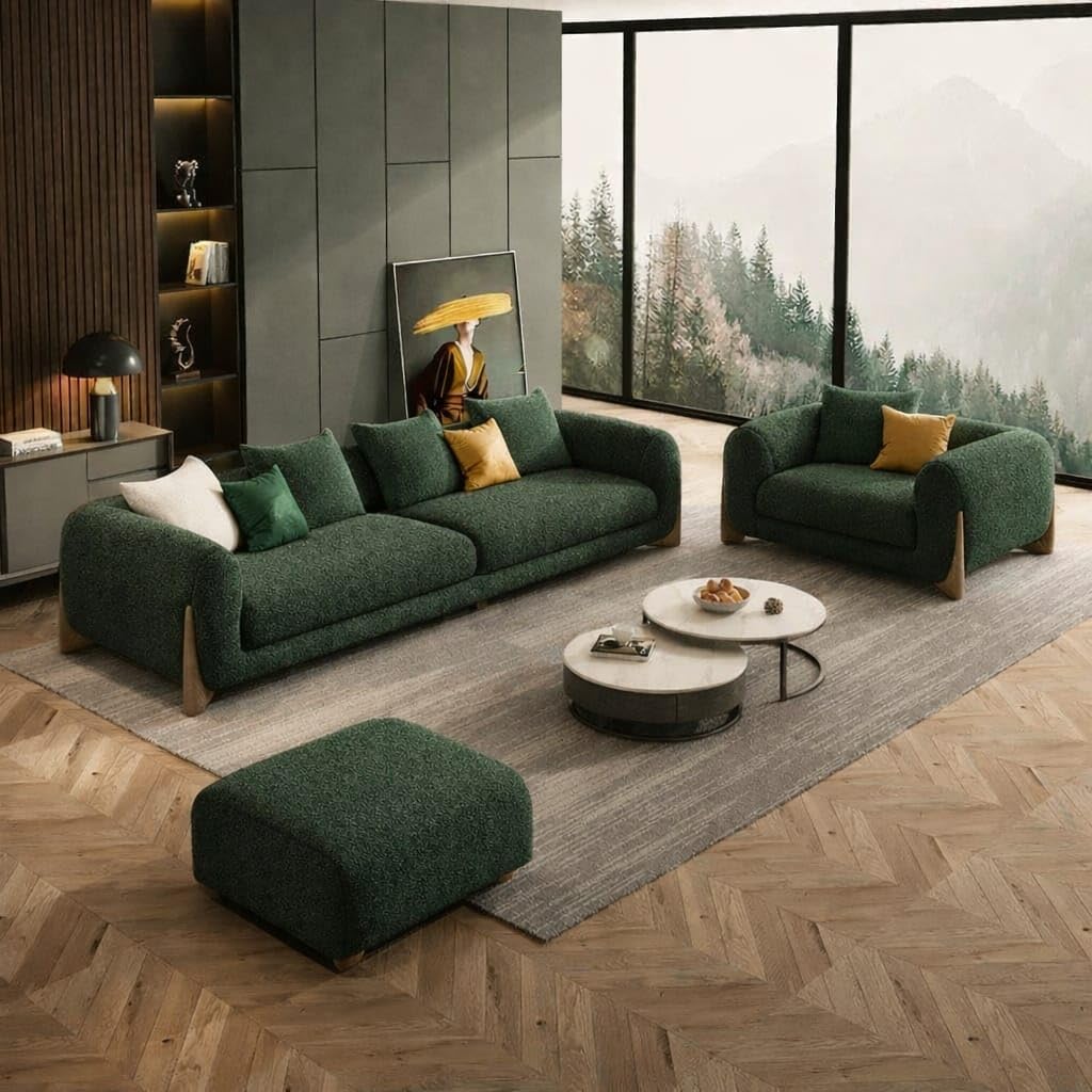 3+1+Ottoman, Dark Green
