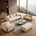 Antique Wood Hub - Modern Boucle Sofa, Teddy Fabric, Solid Wooden Legs, for Living Room, Bedroom, Hallways