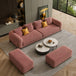 Rose Gold Chesterfield sofa set – 3 Seater + Ottoman Set, Antique Wood Hub