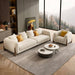 Antique Wood Hub sofa in Off White Boucle, 3+1 = 4 Seater Sofa