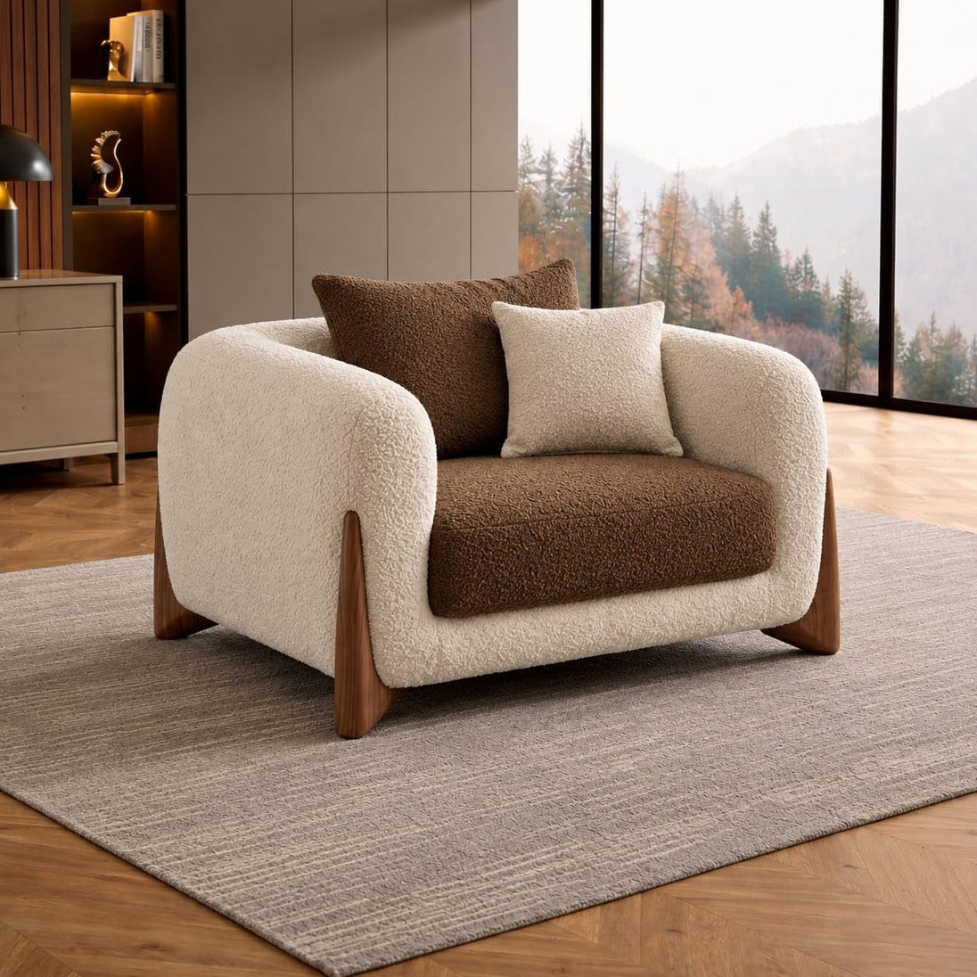 Beige+Coffee - 1 Seater