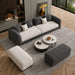 Grey & Off White Chesterfield sofa set – 3 Seater + Ottoman Set, Antique Wood Hub