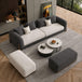Grey & Off White Chesterfield sofa set – 3 Seater + Ottoman Set, Antique Wood Hub