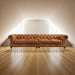 Antique Wood Hub Chesterfield sofa in Brown Leatherette, 2+2 = 4 Seater Sofa