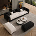 Black & Off White Chesterfield sofa set – 3 Seater + Ottoman Set, Antique Wood Hub