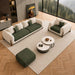 Forest Green & Off White Chesterfield sofa set – 3 Seater + 1 Seater + Ottoman, Antique Wood Hub