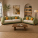 3+2 Seater, Olive+Off White