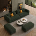 Dark Green Chesterfield sofa set – 3 Seater + Ottoman Set, Antique Wood Hub