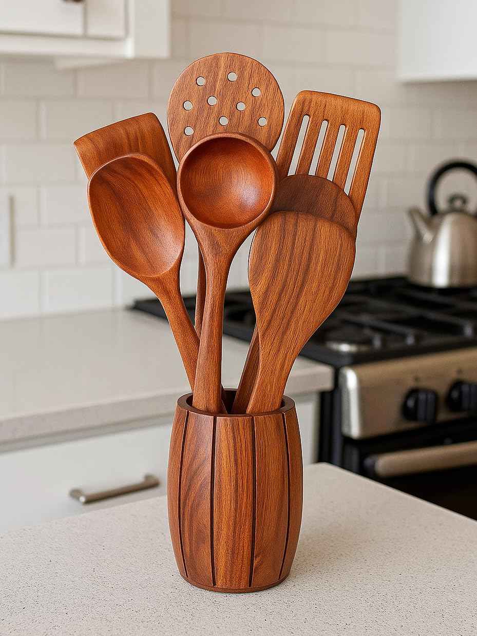 Wood Compact Flip/Spatula/Ladle For Cooking Dosa/Roti/Chapati | Kitchen Tools | No Harmful Polish