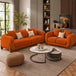 Antique Wood Hub - Modern Boucle Sofa, Teddy Fabric, Solid Wooden Legs, for Living Room, Bedroom, Hallways
