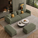 Green Chesterfield sofa set – 3 Seater + Ottoman Set, Antique Wood Hub