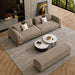 Taupe Chesterfield sofa set – 3 Seater + Bench, Antique Wood Hub