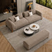 Taupe Chesterfield sofa set – 3 Seater + Bench, Antique Wood Hub