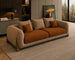 Antique Wood Hub Chesterfield sofa – Rust Brown and Taupe detail view 4