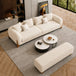Off White Chesterfield sofa set – 3 Seater + Bench, Antique Wood Hub