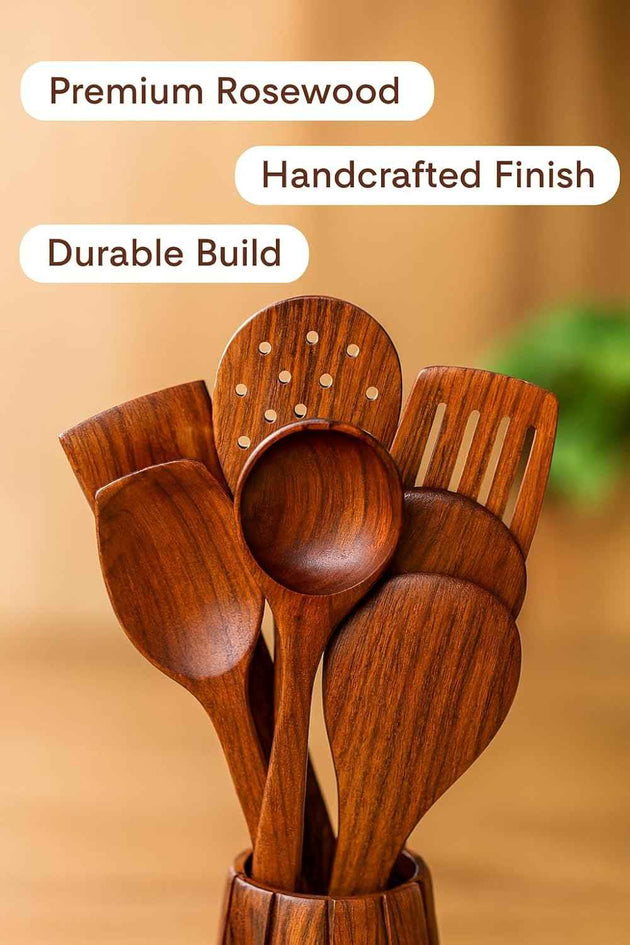 Wood Compact Flip/Spatula/Ladle For Cooking Dosa/Roti/Chapati | Kitchen Tools | No Harmful Polish