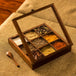 Wooden Spice Box with Spoon (Non Removable Partitions, 50 ml, Brown)