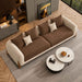 Antique Wood Hub - Modern Boucle Sofa, Teddy Fabric, Solid Wooden Legs, for Living Room, Bedroom, Hallways