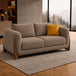 Antique Wood Hub sofa in Taupe Boucle, 2 Seater Sofa