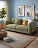 Modern Classic 2 Seater Teddy Boucle Fabric Sofa  with Luxury Living Room Furniture Comfortable Sofa: Antique Wood Hub