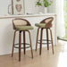 Mid-Century Modern Swivel Bar Stool – 30" Rattan Back Barstool with Cushioned Seat
