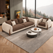 Antique Wood Hub Beige + Coffee Boucle - 3+1 = 4 Seater Sofa