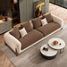 Antique Wood Hub Beige + Coffee Boucle - 3 Seater Sofa