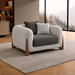 Antique Wood Hub Light Grey + Dark Grey Boucle - 1 Seater Sofa