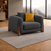 Antique Wood Hub Dark Grey Boucle 1 Seater Sofa