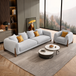 Antique Wood Hub Steel Grey Boucle 3+1 = 4 Seater Sofa