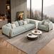 Antique Wood Hub Sea Green Boucle 3+1 = 4 Seater Sofa