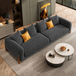 Antique Wood Hub Dark Grey Boucle 3 Seater Sofa
