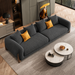 Antique Wood Hub Charcoal Grey Boucle 3 Seater Sofa