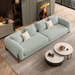 Antique Wood Hub Sea Green Boucle 3 Seater Sofa