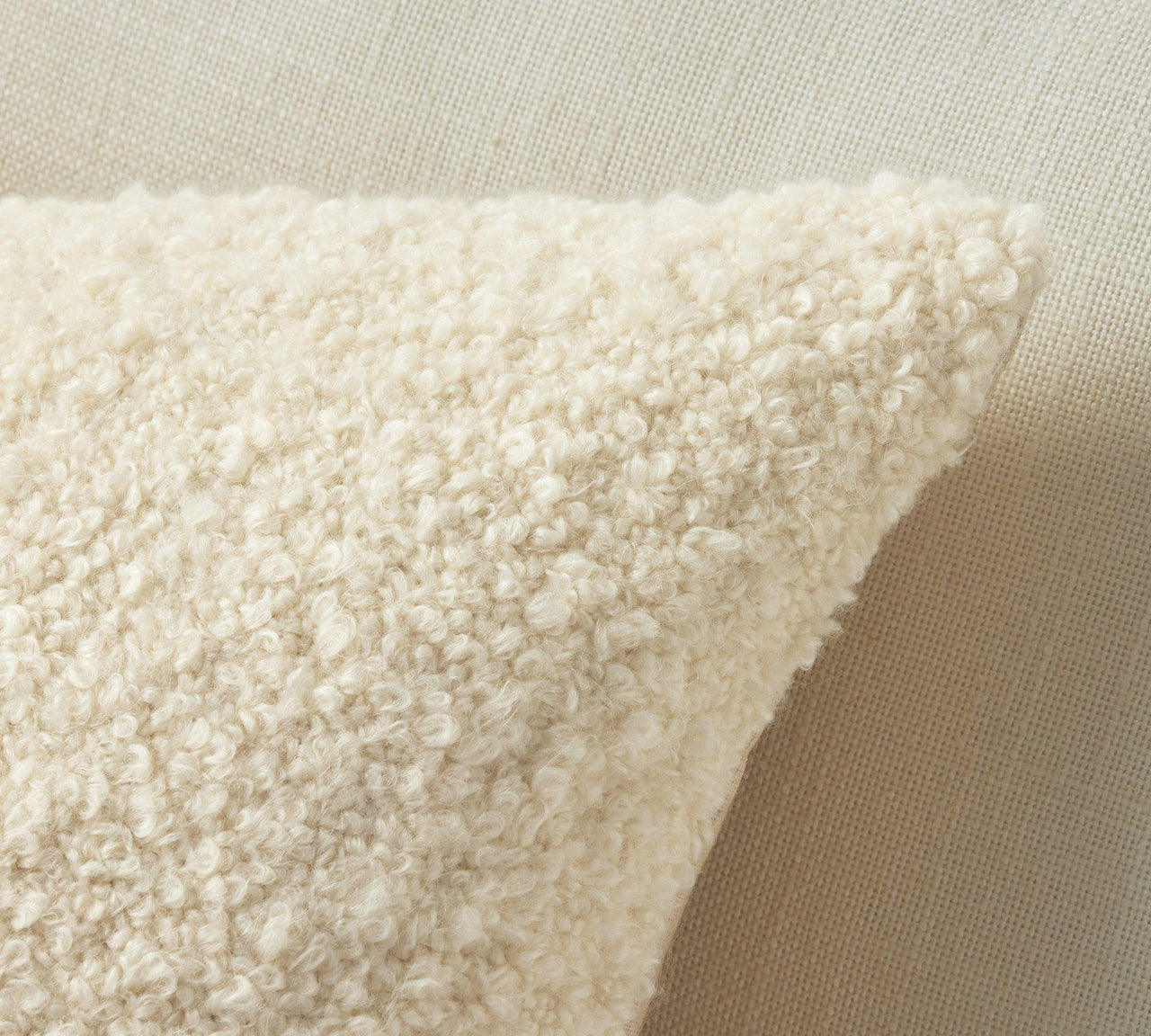 Bouclé Throw Pillow Cover | Soft Textured Cushion Cover with Cotton/Velvet Back