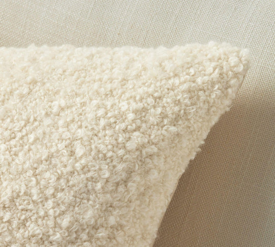 Bouclé Throw Pillow Cover | Soft Textured Cushion Cover with Cotton/Velvet Back